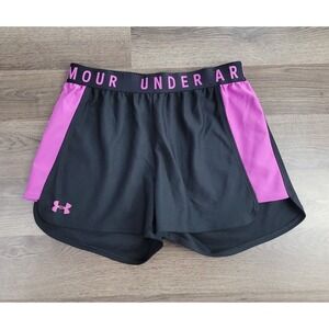 Under Armour Womens Running Shorts Small Loose Fit Heat Gear Black Training